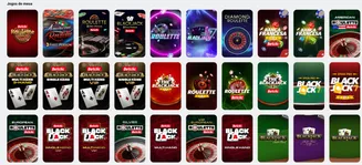 Variedade de jogos de mesa disponíveis na plataforma Betclic, incluindo roleta e blackjack.